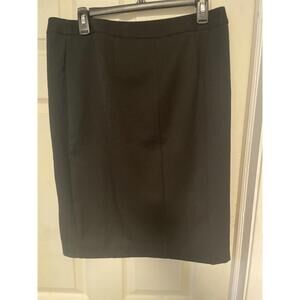 Ann Taylor Chic Black Pencil Skirt with Zipper Detail